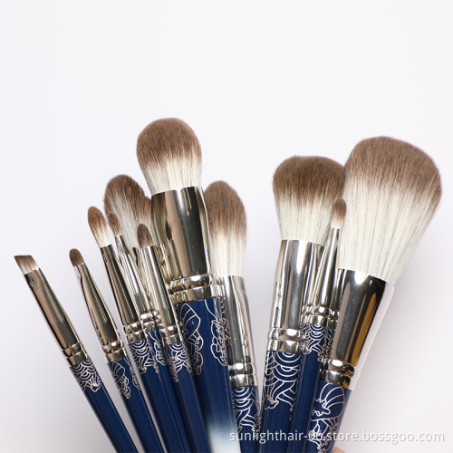 12pcs Brush Make Up Set Professional make up brush kit 2021 Edge Eyebrow Brush Professional Imitated wool ABS handle